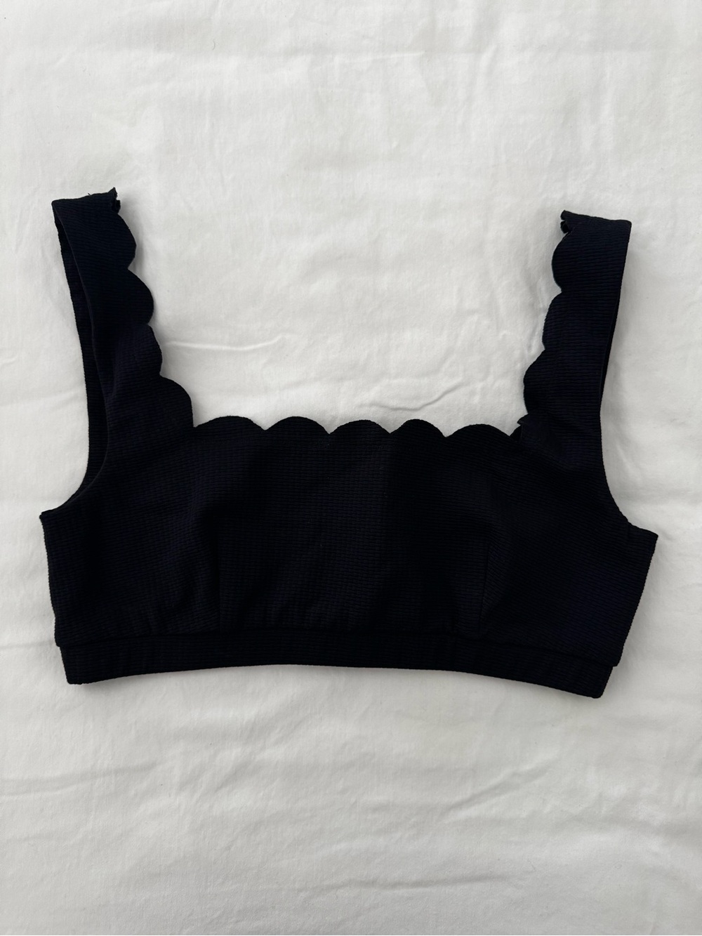 Marysia Swim Scalloped Edge Black Bikini top